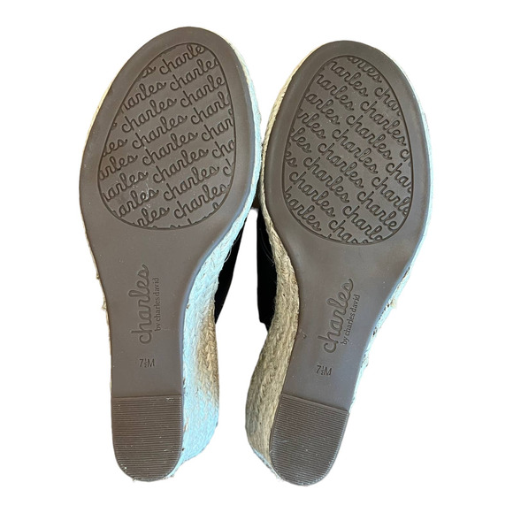 Charles by Charles David NOTCH Black Wedge Espadrille Sandal Women's 7.5 NEW - Picture 5 of 10